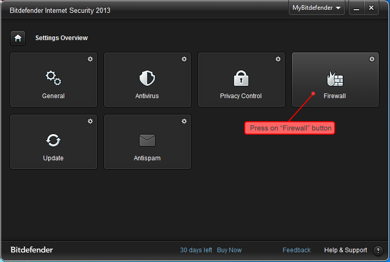 Bitdefender Internet Security settings 2